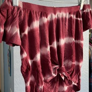 Charlotte Russe tie-dye off the shoulder crop top